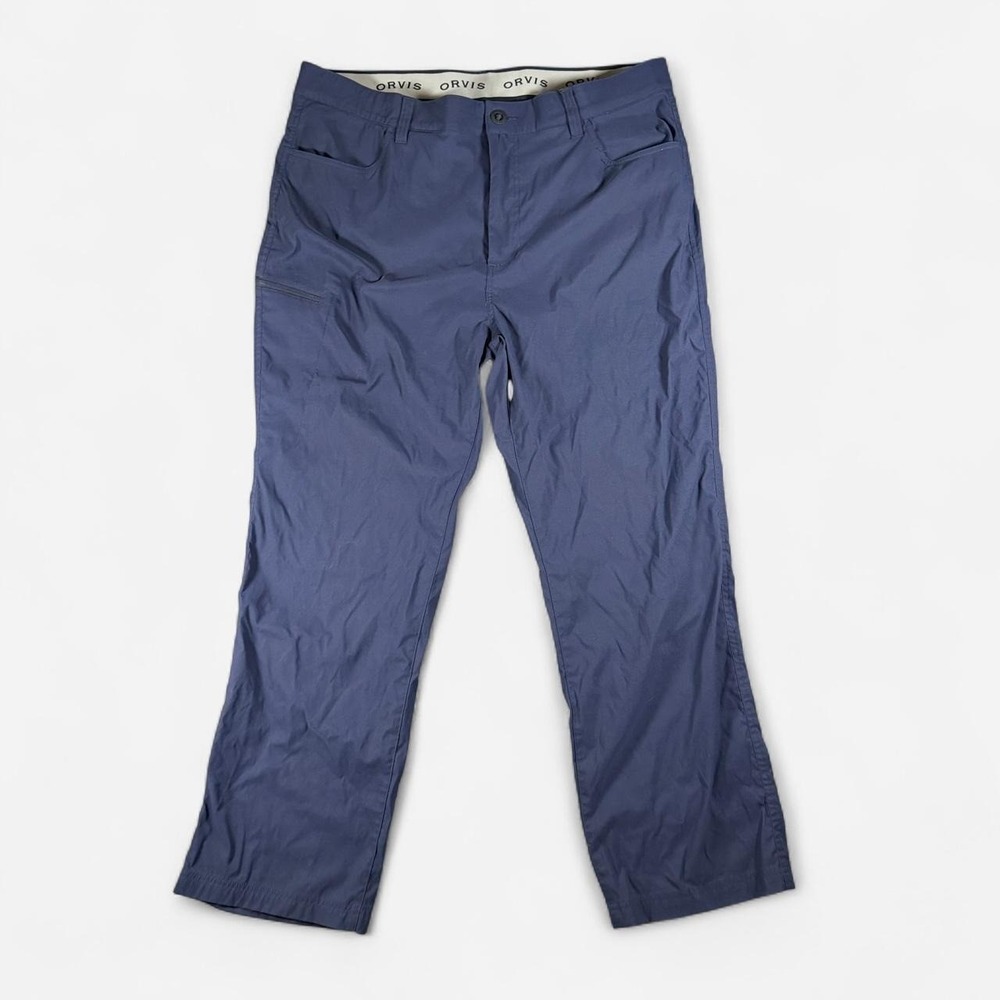 Orvis Navy Performance Outdoor Hiking Pants Zip Pockets Size 40x30